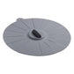 Gray silicone lid on a white background