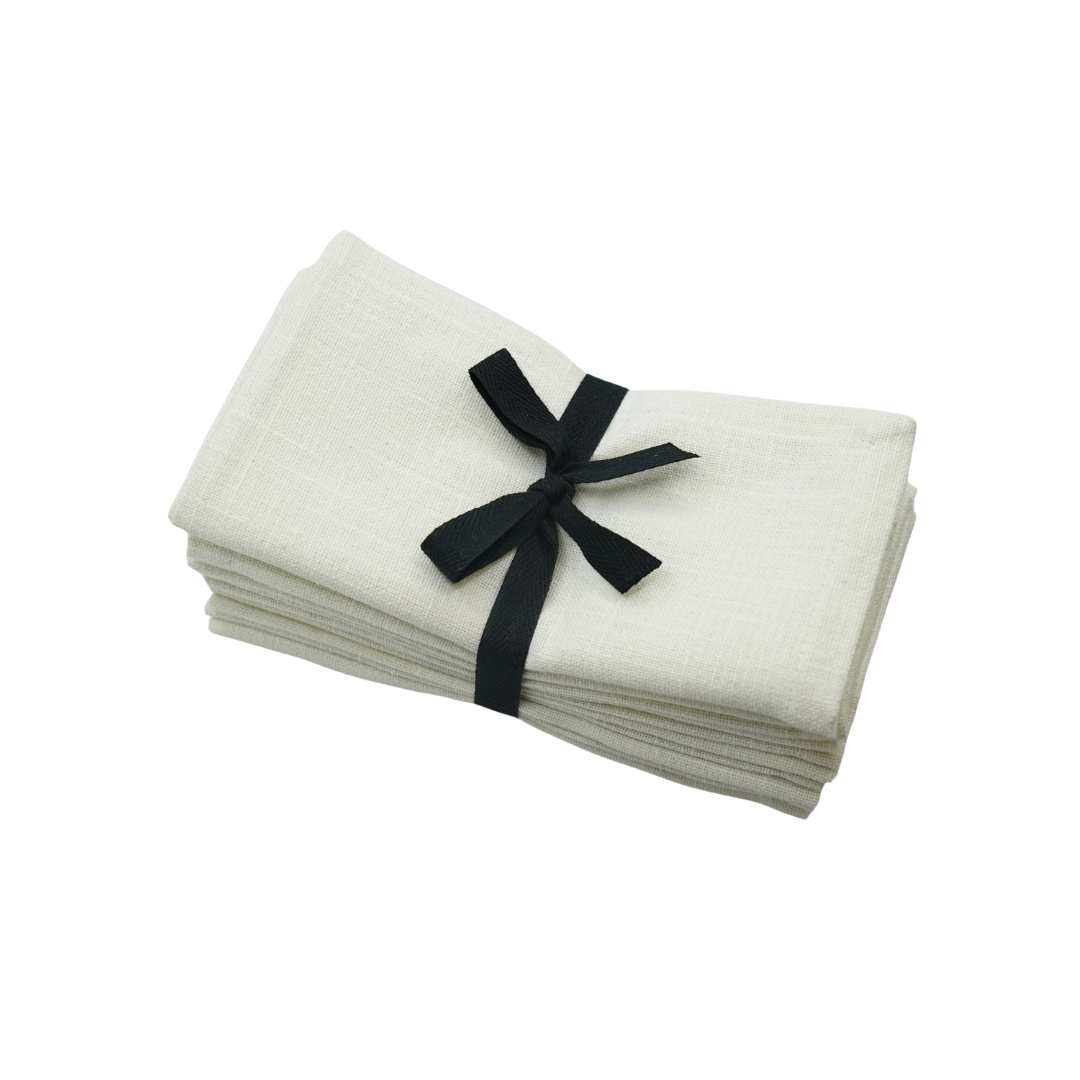 set of 10 oversized slub cotton napkins