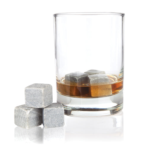 Neat drinks, uncut. Our set of six state-of-the-art freezable soapstone cubes is a game-changing way to keep libations ice-cold without watering them down. The soft soapstone neither scratches glassware nor affects the flavor of your drink.                   Instructions: Rinse before first use. Freeze a minimum of 2 hours before placing in drink. To clean, rinse thoroughly with water.