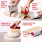 Baking tool set with brush and scraper for better grip, cuts, flour removal, and quick cleanup.