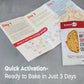 Knead Ace product packaging with a baking instruction sheet on a gray surface