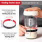 Feeding tracker band for sourdough starter jar with instructions on use