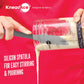KneadAce silicone spatula with measuring scale against a red background