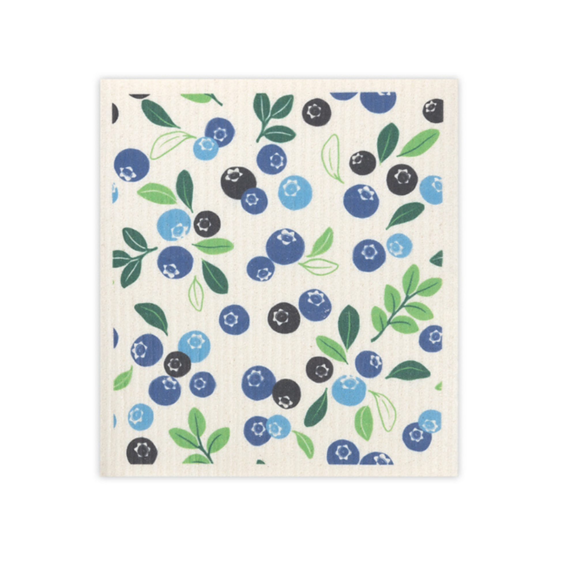 Fabric with blueberry pattern on a white background