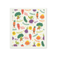Pattern of cartoon vegetables on a white background