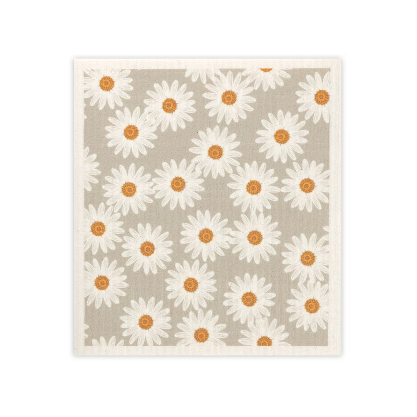 Rug with daisy pattern on a beige background