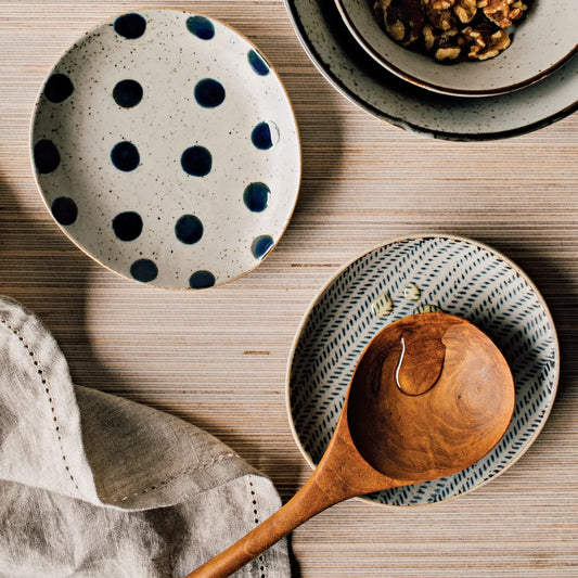 Element Stoneware hand painted Spoon Rest in Herringbone