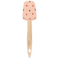 Berry Sweet Spoonulas! These adorable tools feature a rubberwood handle and heat-resistant silicone heads, perfect for mixing, scraping, and serving. With a charming pink checkered design, the larger spoonula boasts tiny strawberries, while the smaller one showcases a single, oversized berry.