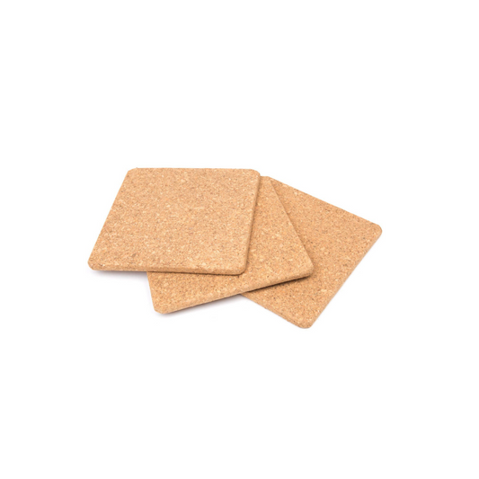 Square Cork Trivets - Set of 3