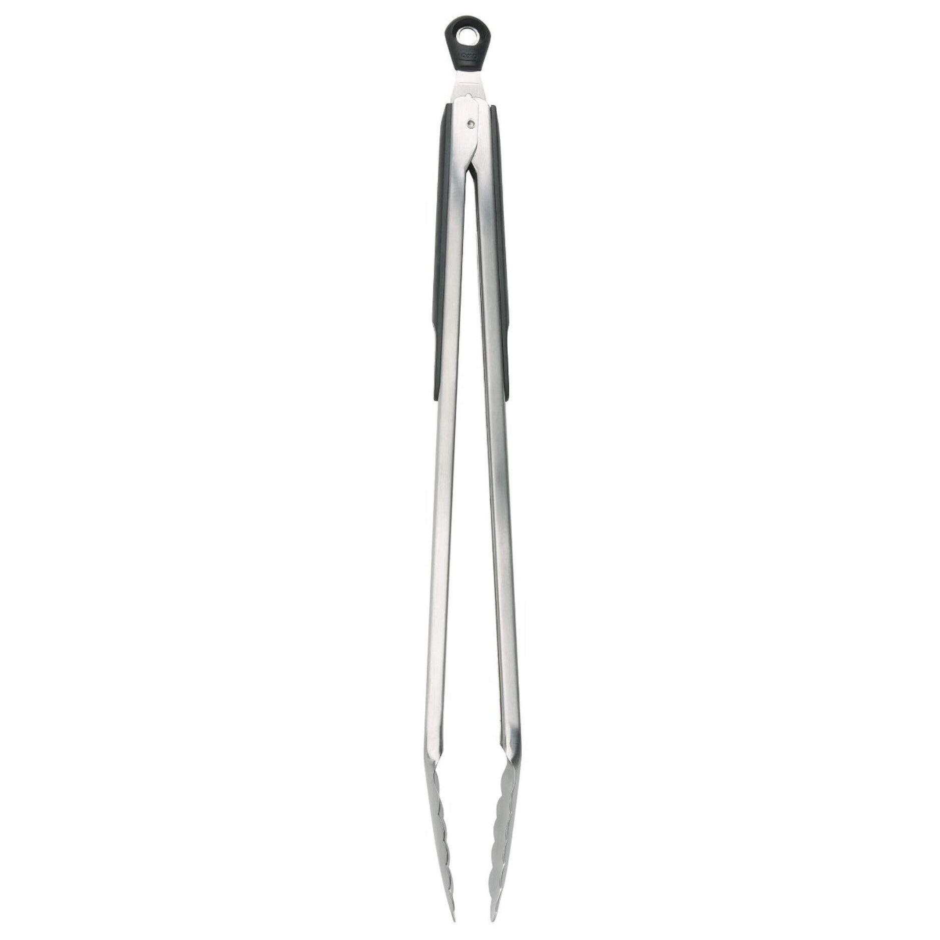 These extra-long food flippers give you magical reaching powers while keeping your fingers safely in another zip code from sizzling heat. Made from high-heat resistant stainless steel that laughs in the face of danger, their scalloped edges grip everything from hulking steaks to teeny shrimp with equal enthusiasm.