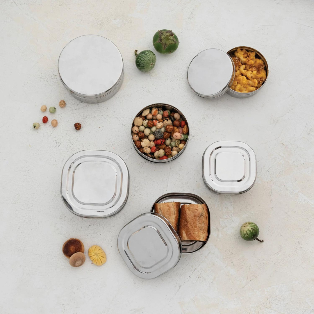 Stainless Steel Containers - Set of 3 from Creative Co-Op Stacked together