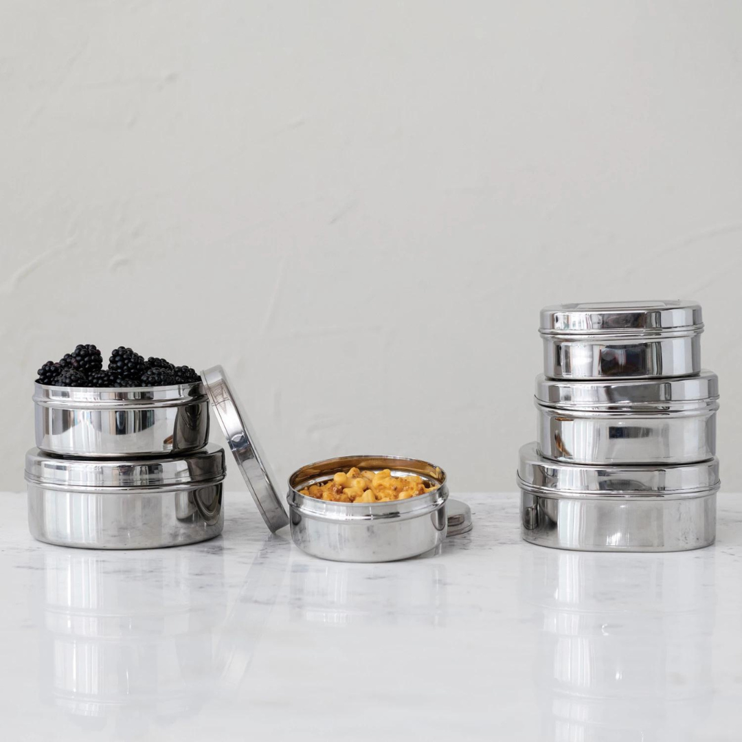 Stainless Steel Containers - Set of 3 from Creative Co-Op Stacked together