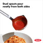 This shiny kitchen sidekick features ambidextrous pouring spouts that make both lefties and righties feel like VIPs while directing liquid with sniper-like precision. The clever angled head keeps your soup from plotting an escape during the scoop-to-bowl journey, while the non-slip handle clings to your hand like a koala to a tree - even when things get splashy!