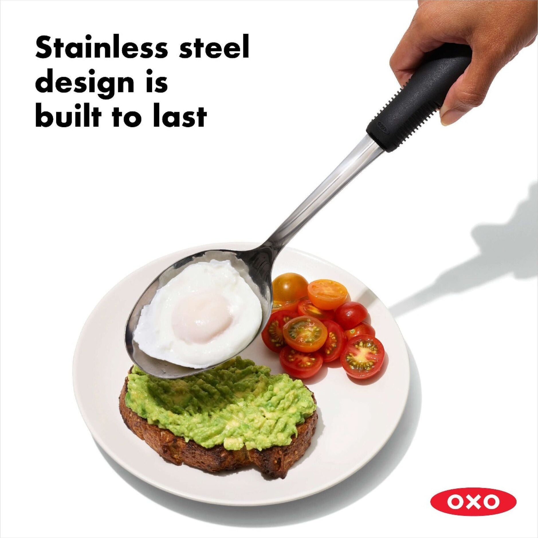 The clever slots work like tiny waterslides for excess liquid while keeping your food firmly on board. The cushy non-slip handle feels like a warm hug for your hand during kitchen adventures, preventing any mid-scoop slippage disasters.