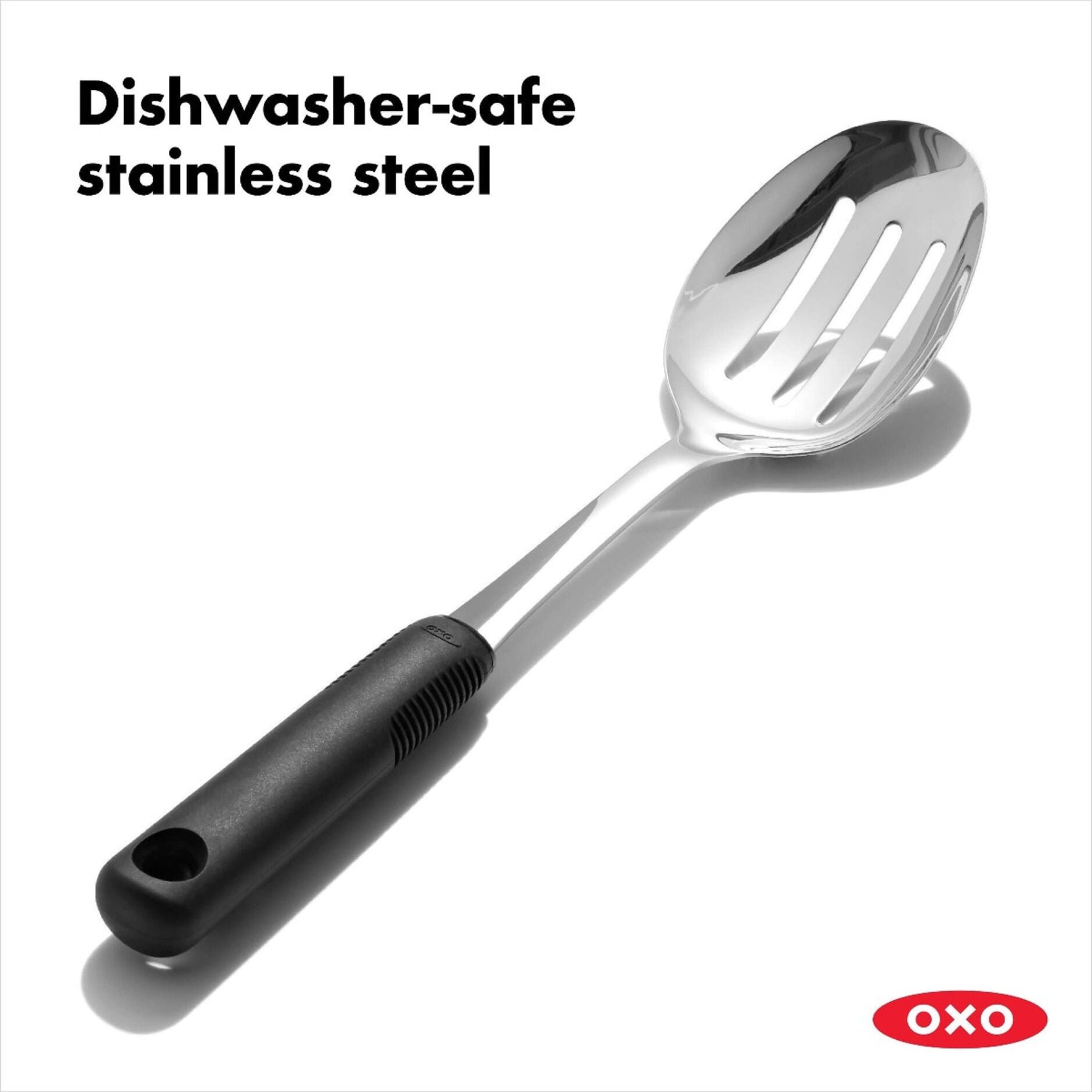 The clever slots work like tiny waterslides for excess liquid while keeping your food firmly on board. The cushy non-slip handle feels like a warm hug for your hand during kitchen adventures, preventing any mid-scoop slippage disasters.