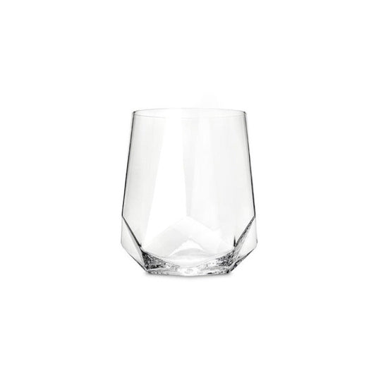 Ideal for red or white wine, these stemless faceted wine glasses are crafted from a lead-free crystal glass. This glass offers the most-elegant drinkware experience available.  Modern and classy, these glasses are sleek with precise angles. They are perfect for any occasion or the finest of dinner parties. The well-crafted construction results in a pair of wine glasses that will stand the test of time.