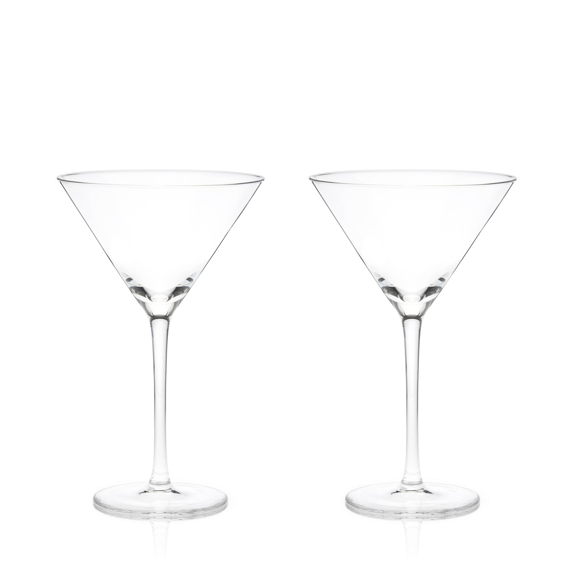 A refined classic, Viski's stemmed crystal martini glasses bring timeless elegance to any cocktail experience, whether you're sipping a Manhattan or a Cosmopolitan. Crafted from lead-free crystal, this set of two glasses holds 9 ounces each, offering a sophisticated presentation for your favorite drinks. For lasting brilliance, hand washing is recommended.