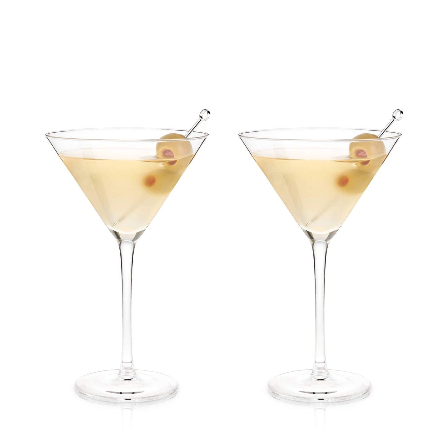 A refined classic, Viski's stemmed crystal martini glasses bring timeless elegance to any cocktail experience, whether you're sipping a Manhattan or a Cosmopolitan. Crafted from lead-free crystal, this set of two glasses holds 9 ounces each, offering a sophisticated presentation for your favorite drinks. For lasting brilliance, hand washing is recommended.