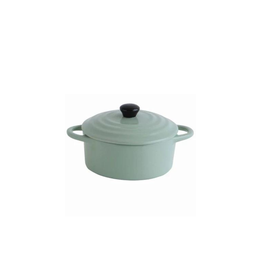 Creative Co-Op Stoneware Mini Baker in Green