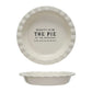 This Round Stoneware Pie Dish, is a celebration of both form and function. Its crisp white surface is emblazoned with the playful saying "Beauty Is In.. THE PIE," making it a conversation starter at any gathering. 