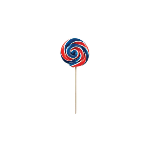 Hammonds Lollipop - Strawberry Red, White & Blue