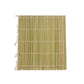 Bamboo mat with green and beige stripes on a white background