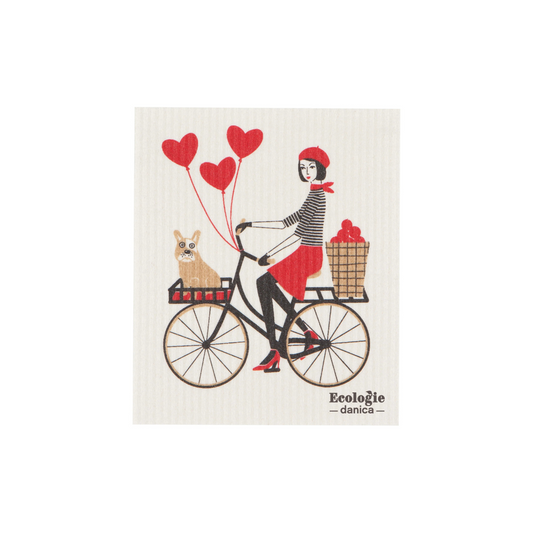 Escape to the streets and iconic sights of the city with these Tour De Paris Swedish dishcloths by Ecologie. The long-lasting sponge cloth provides months of cleaning power paired with charming depictions of the city of light and love.