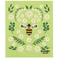 Green cloth with bee and flower design, featuring the brand 'Ecologie danica'.