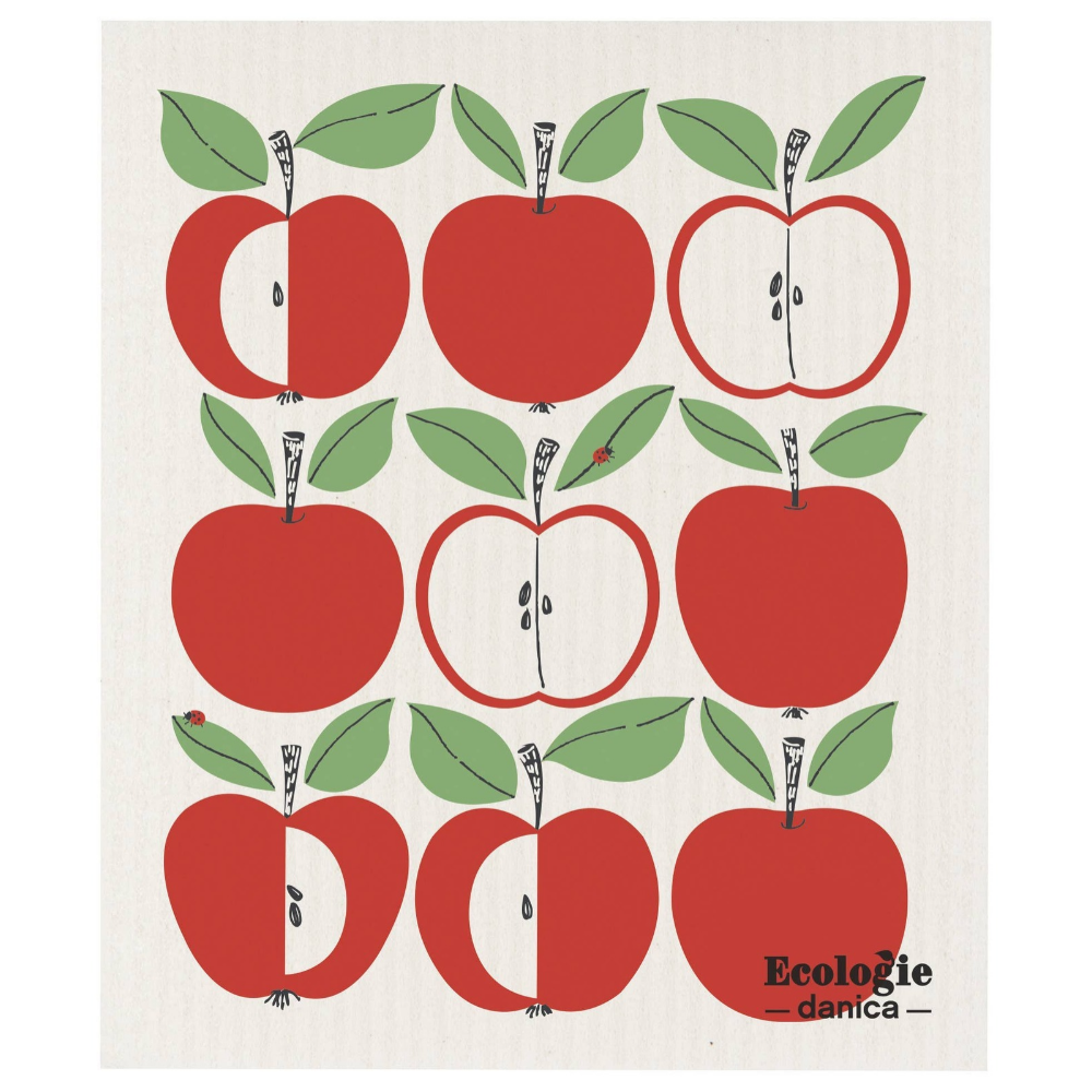 apple pattern on a swedish dishcloth