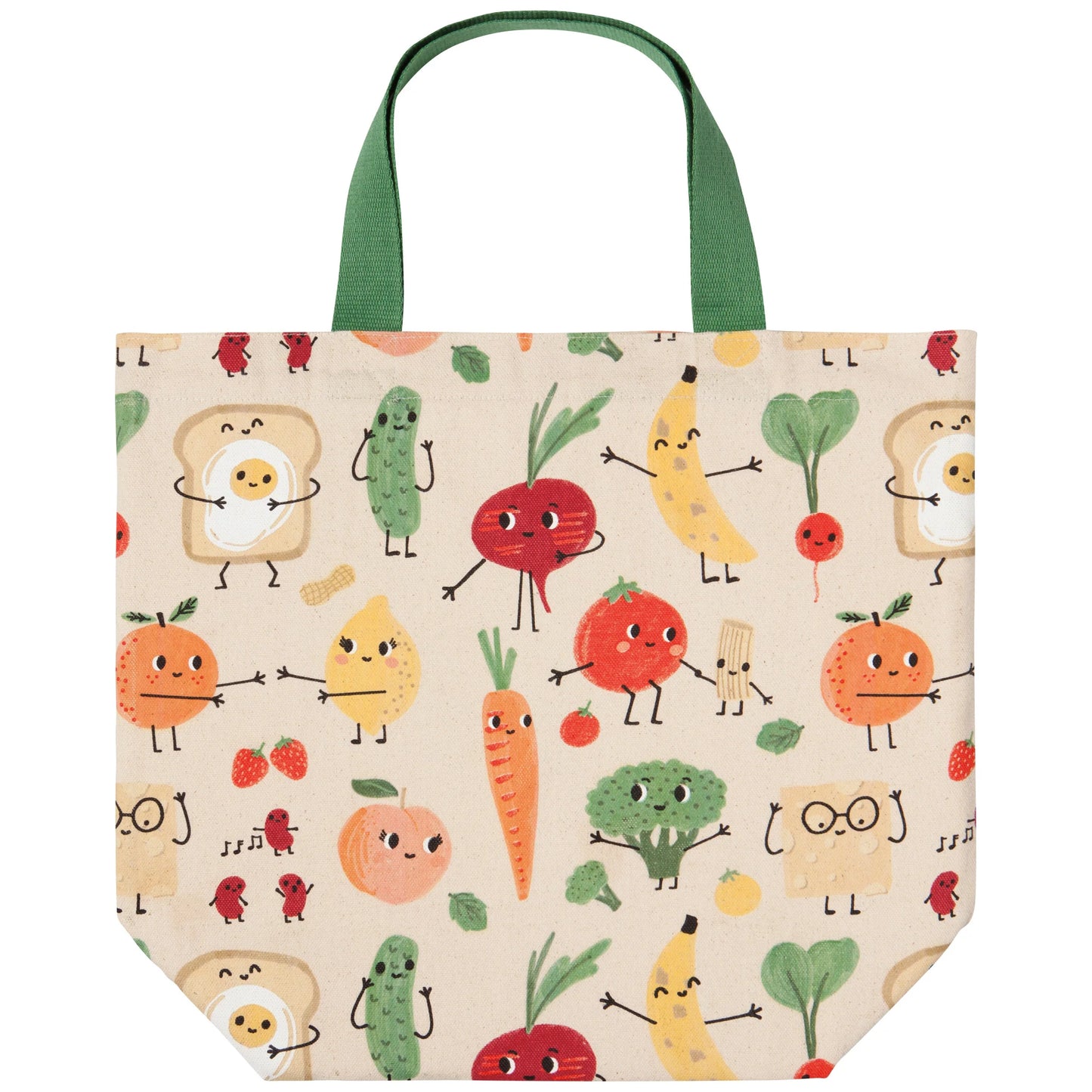 Squeeze the day and get egg-cited about the Funny Food Pocket tote. This compact tote is reimagined in lightweight cotton canvas and ready to be used in a jiffy. Perfectly sized for quick grocery runs or other daily errands, it folds easily into an inner pocket. 