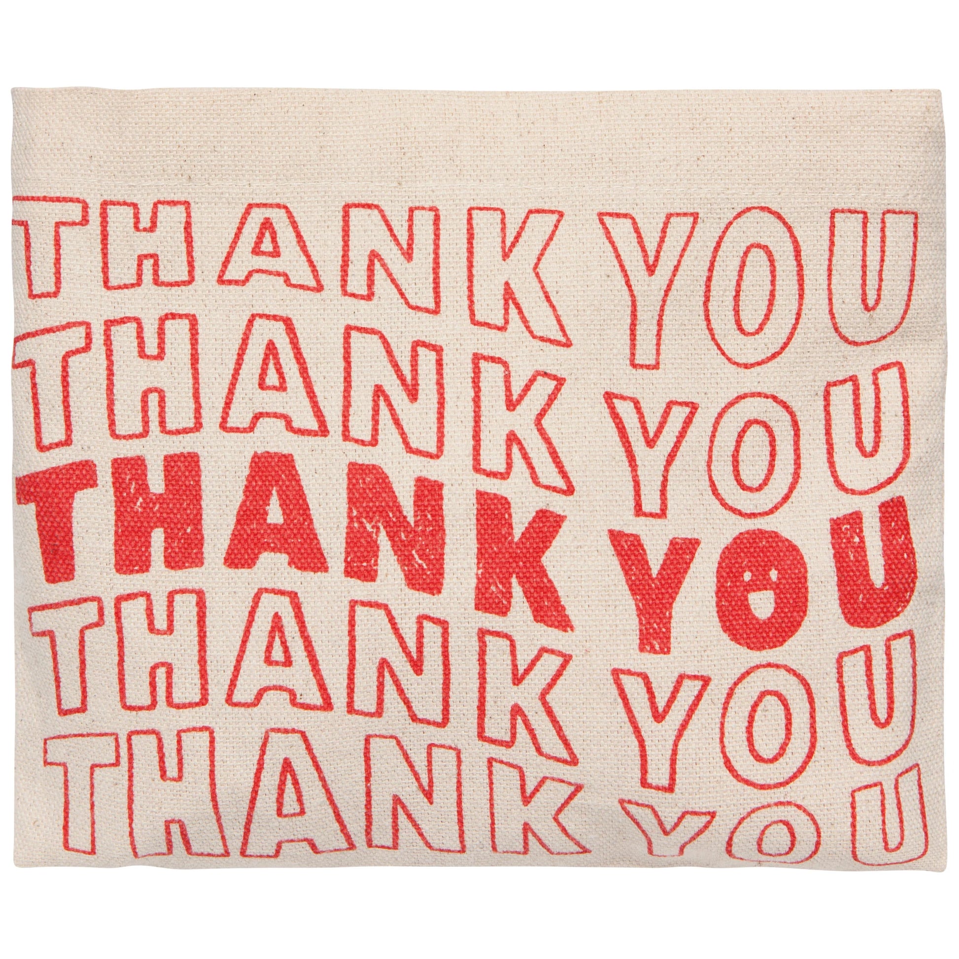 This Thank You Pocket compact tote is reimagined in lightweight cotton canvas and ready to be used in a jiffy. Perfectly sized for quick grocery runs or other daily errands, it folds easily into an inner pocket.