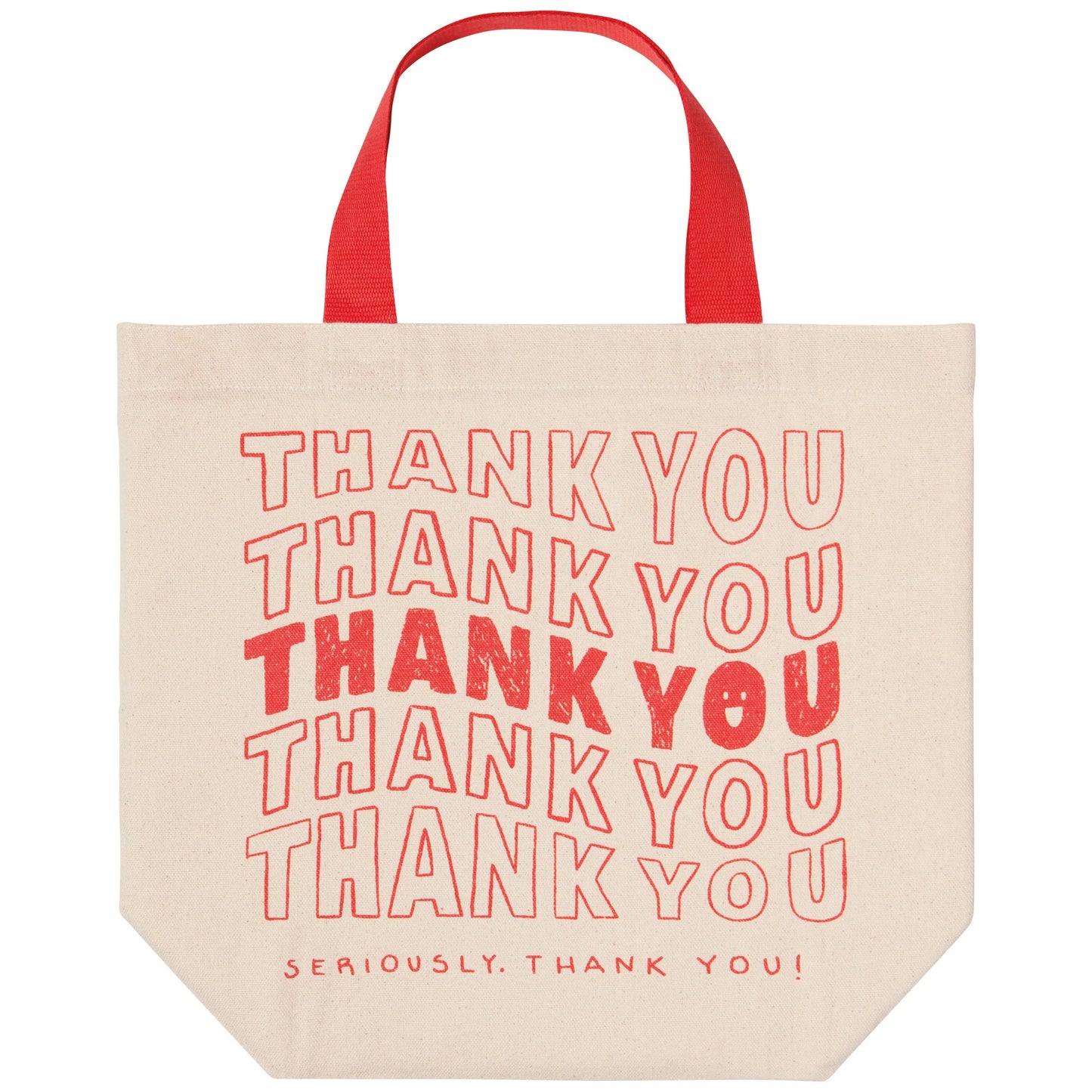 This Thank You Pocket compact tote is reimagined in lightweight cotton canvas and ready to be used in a jiffy. Perfectly sized for quick grocery runs or other daily errands, it folds easily into an inner pocket.