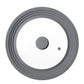 Gray rubber wheel with a smaller gray wheel inside on a white background