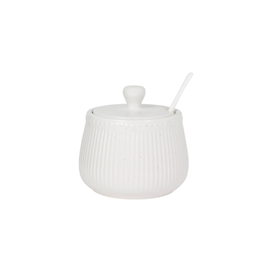 White Speckled Sugar Pot