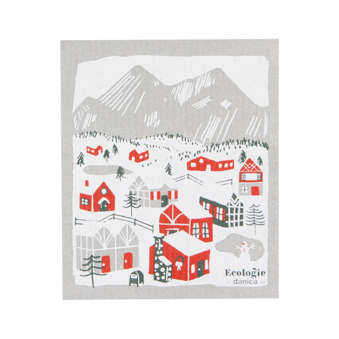 Swedish Sponge Cloth - Snowy Village