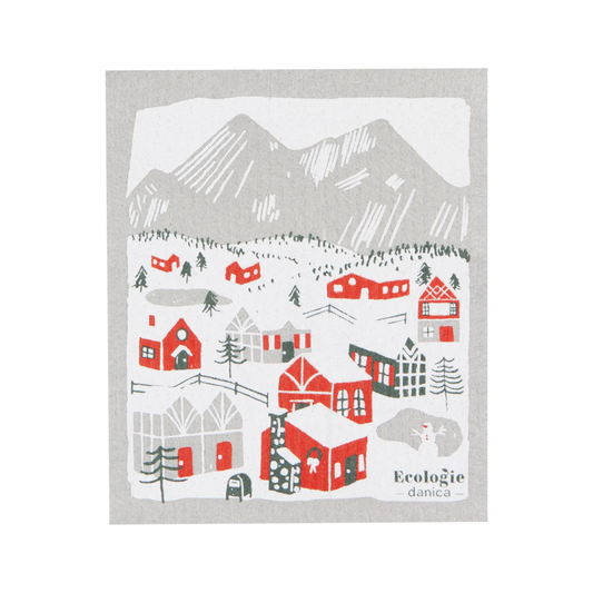 Swedish Sponge Cloth - Snowy Village