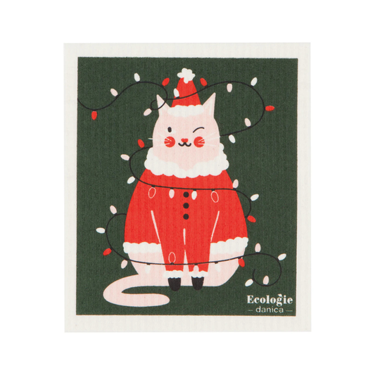Swedish Sponge Cloth - Festive Feline