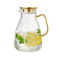 Beverage Pitcher with Gold Lid & Handle - 74 oz
