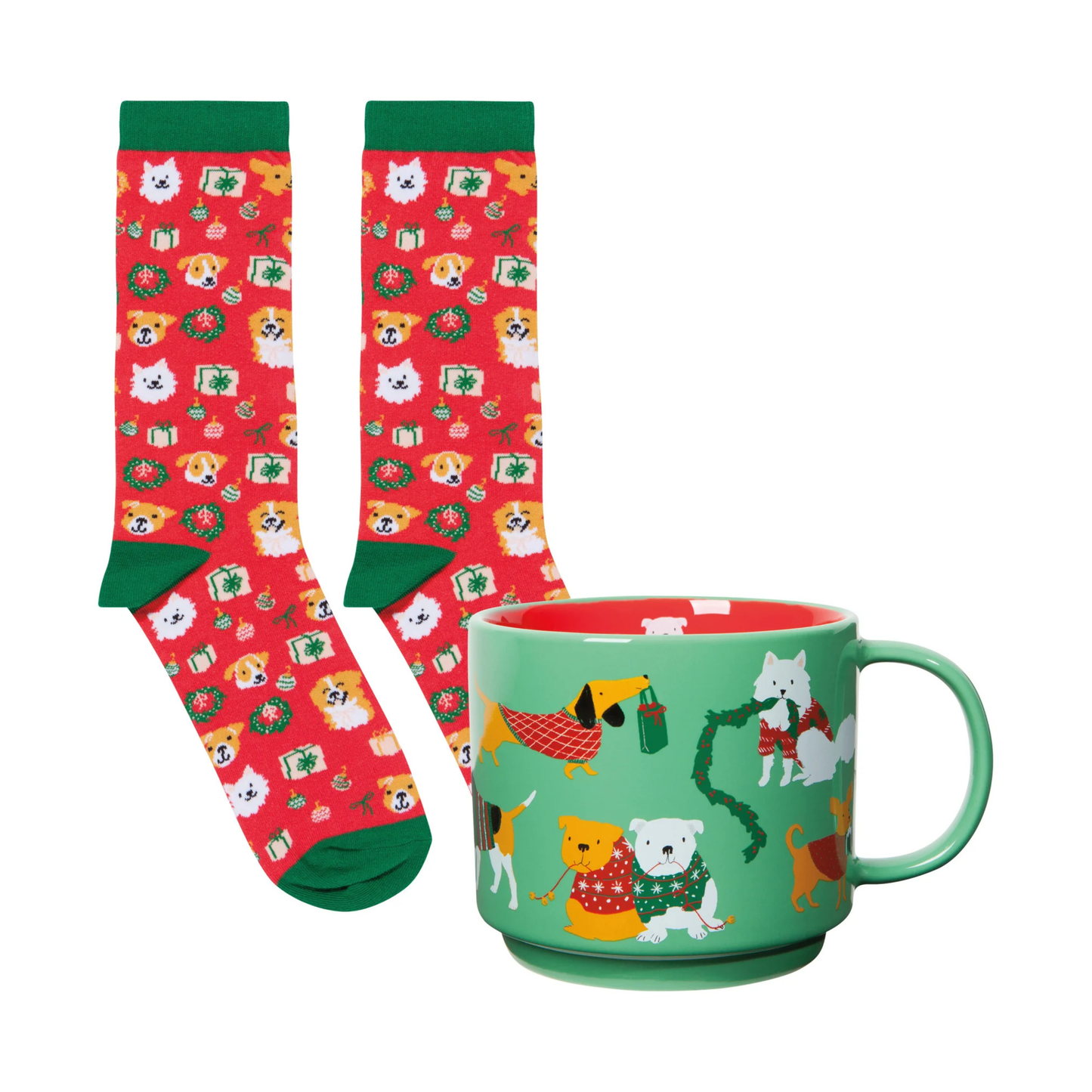Mug & Sock Set - Holiday Hounds