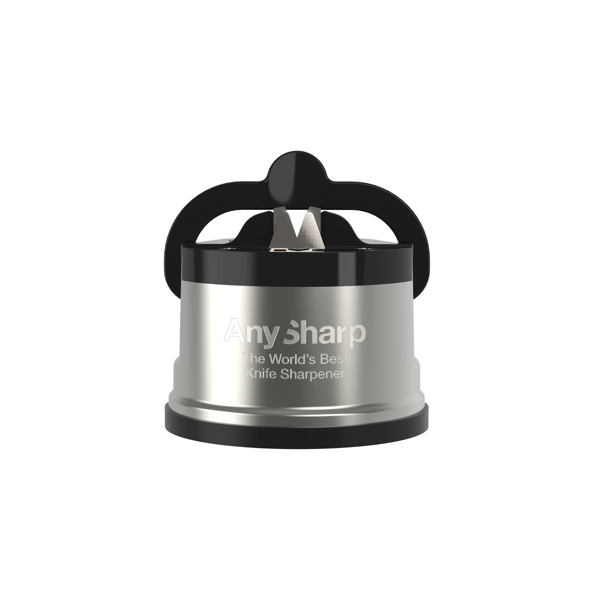 Knife sharpener with 'AnySharp' branding on a white background
