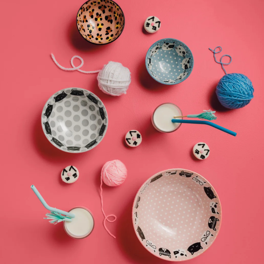 Feline Fine Bowl - Grey (6")