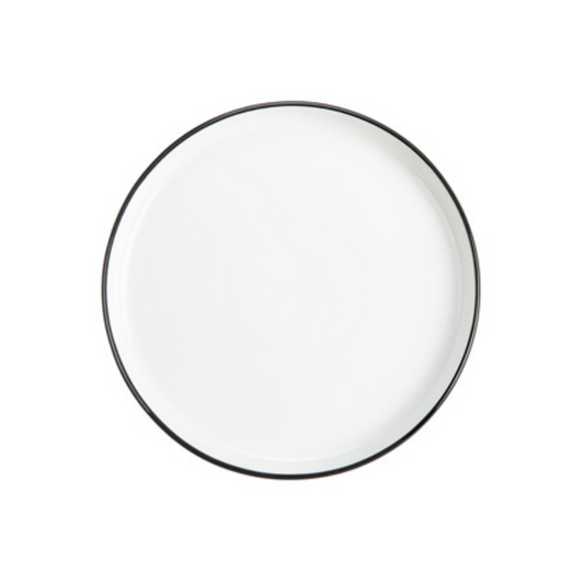 Stackable Black Rim Dinner Plate