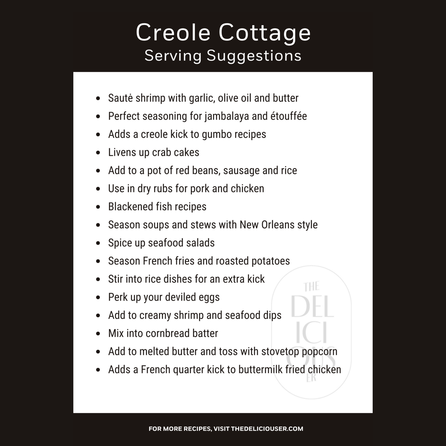 Creole Cottage - Louisiana Spice Blend