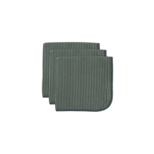 Waffle Weave Cloth - Cadet Gray - Set of 3