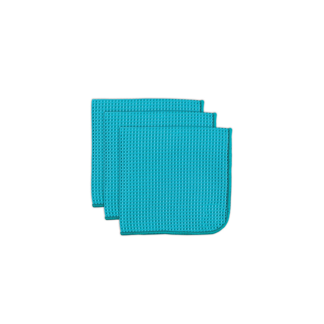 Waffle Weave Cloth - Sea Blue - Set of 3