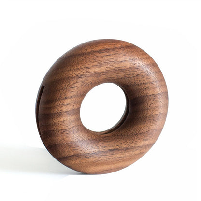 Wooden Donut Bag Clip - Black Walnut