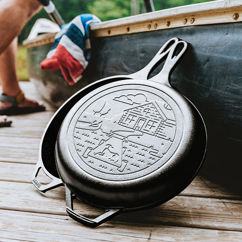 Unleash your inner wanderlust with the versatile Wanderlust 3.2 Qt Combo Cooker - Cabin, designed for every cooking adventure. Whether you're whipping up breakfast, searing steaks, or slow-cooking a roast, this all-in-one cookware adapts to your needs.