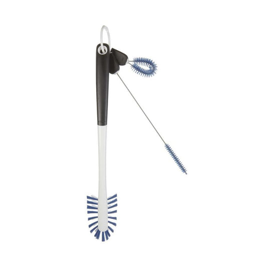Set of white brushes with blue brissels 