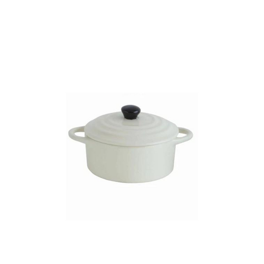 Stoneware Mini Baker with Lid - White