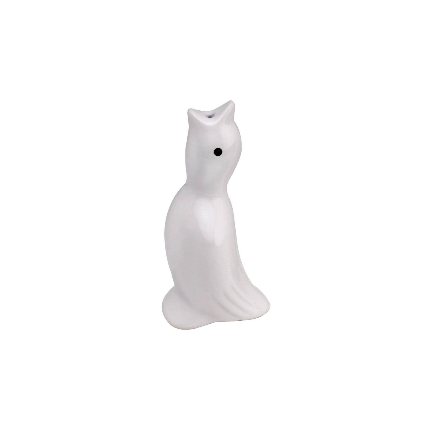 White ceramic pie bird on a white background
